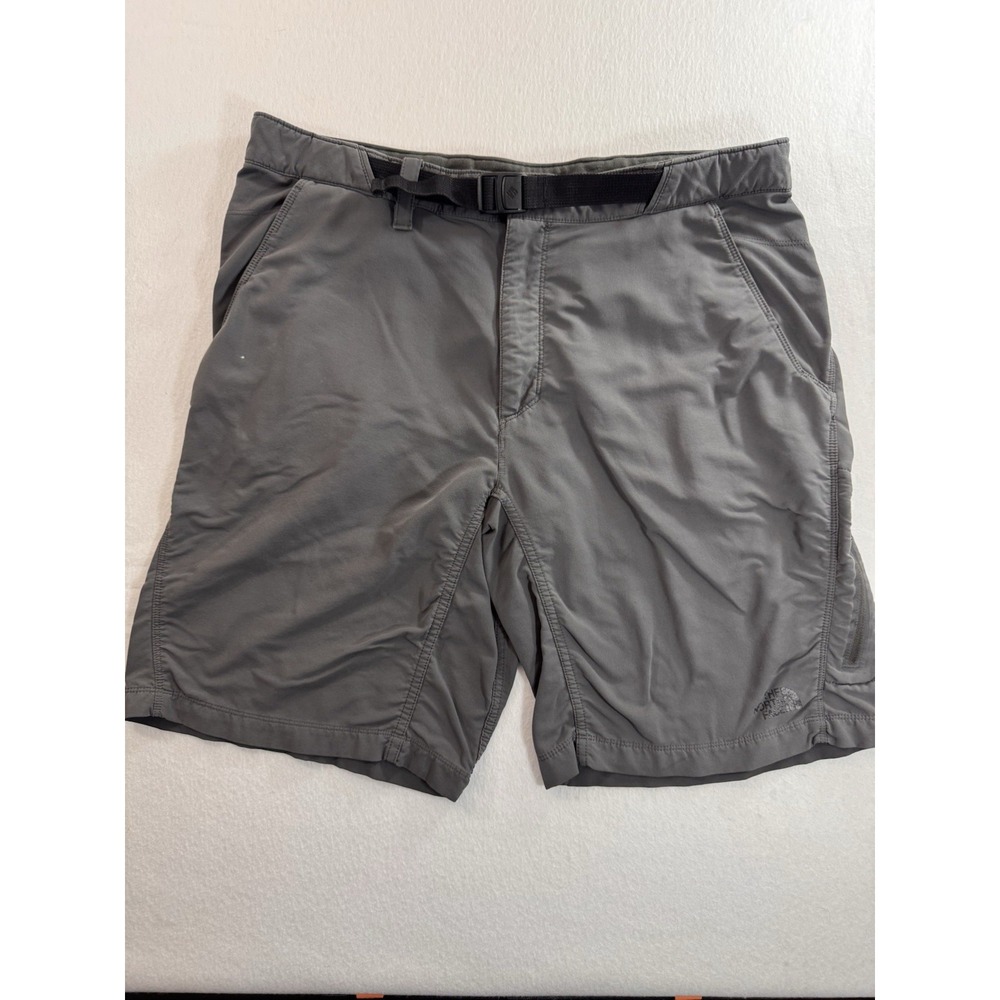 The North Face Mens Size 38 10" Inseam Cargo Hiking Shorts Grey Belted Ripstop